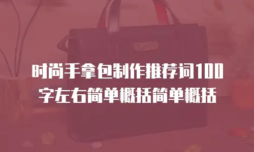 时尚手拿包制作推荐词100字左右简单概括简单概括