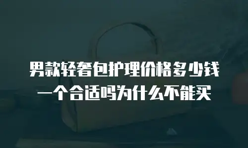 男款轻奢包护理价格多少钱一个合适吗为什么不能买