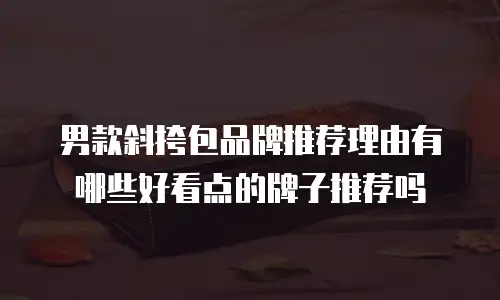 男款斜挎包品牌推荐理由有哪些好看点的牌子推荐吗