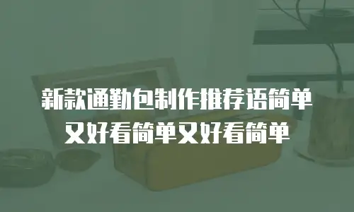 新款通勤包制作推荐语简单又好看简单又好看简单