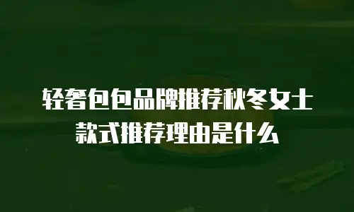 轻奢包包品牌推荐秋冬女士款式推荐理由是什么