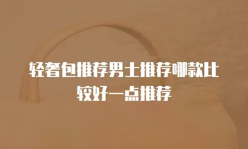 轻奢包推荐男士推荐哪款比较好一点推荐