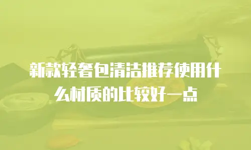 新款轻奢包清洁推荐使用什么材质的比较好一点