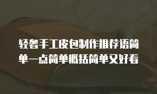 轻奢手工皮包制作推荐语简单一点简单概括简单又好看