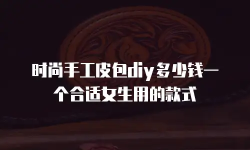 时尚手工皮包diy多少钱一个合适女生用的款式