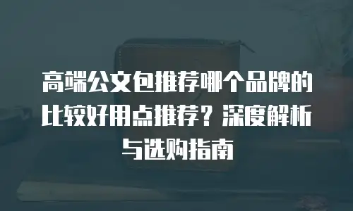 高端公文包推荐哪个品牌的比较好用点推荐？深度解析与选购指南