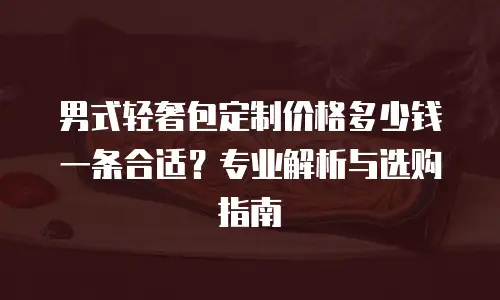 男式轻奢包定制价格多少钱一条合适？专业解析与选购指南