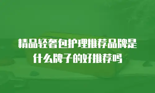 精品轻奢包护理推荐品牌是什么牌子的好推荐吗