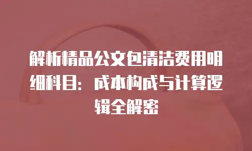 解析精品公文包清洁费用明细科目：成本构成与计算逻辑全解密