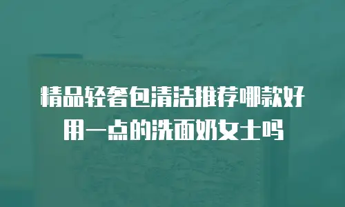 精品轻奢包清洁推荐哪款好用一点的洗面奶女士吗