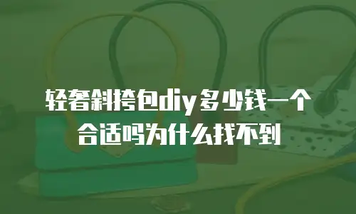 轻奢斜挎包diy多少钱一个合适吗为什么找不到