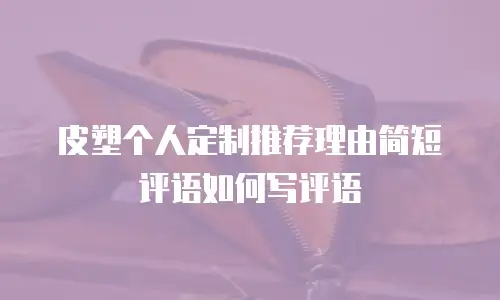 皮塑个人定制推荐理由简短评语如何写评语