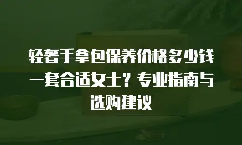 轻奢手拿包保养价格多少钱一套合适女士？专业指南与选购建议
