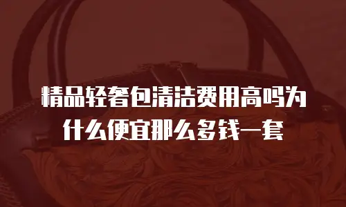 精品轻奢包清洁费用高吗为什么便宜那么多钱一套