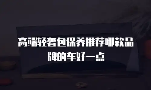 高端轻奢包保养推荐哪款品牌的车好一点