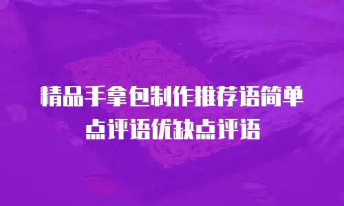 精品手拿包制作推荐语简单点评语优缺点评语