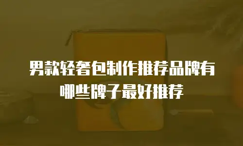 男款轻奢包制作推荐品牌有哪些牌子最好推荐
