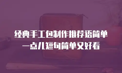经典手工包制作推荐语简单一点儿短句简单又好看