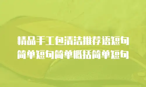 精品手工包清洁推荐语短句简单短句简单概括简单短句