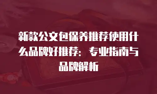新款公文包保养推荐使用什么品牌好推荐：专业指南与品牌解析