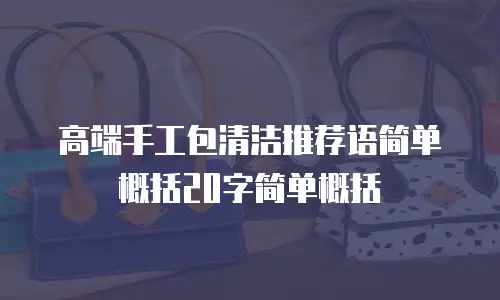 高端手工包清洁推荐语简单概括20字简单概括