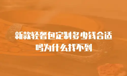 新款轻奢包定制多少钱合适吗为什么找不到