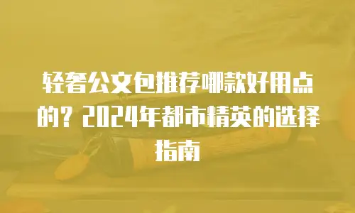 轻奢公文包推荐哪款好用点的？2024年都市精英的选择指南