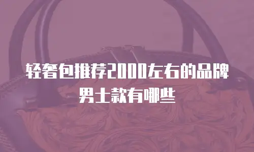 轻奢包推荐2000左右的品牌男士款有哪些