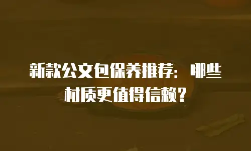 新款公文包保养推荐：哪些材质更值得信赖？