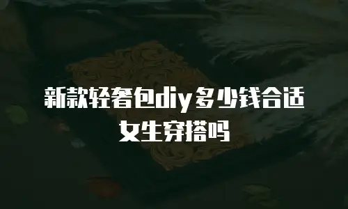 新款轻奢包diy多少钱合适女生穿搭吗