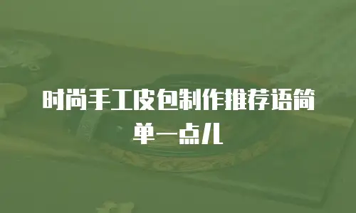 时尚手工皮包制作推荐语简单一点儿