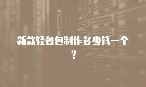新款轻奢包制作多少钱一个？