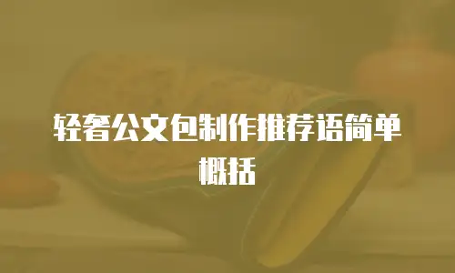 轻奢公文包制作推荐语简单概括