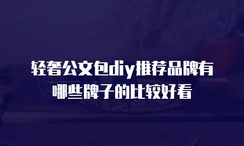 轻奢公文包diy推荐品牌有哪些牌子的比较好看