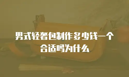 男式轻奢包制作多少钱一个合适吗为什么
