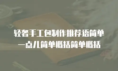 轻奢手工包制作推荐语简单一点儿简单概括简单概括