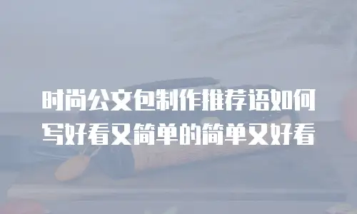 时尚公文包制作推荐语如何写好看又简单的简单又好看