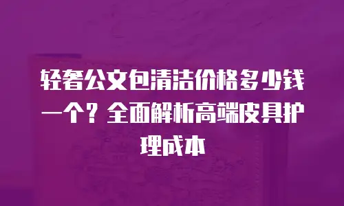 轻奢公文包清洁价格多少钱一个？全面解析高端皮具护理成本