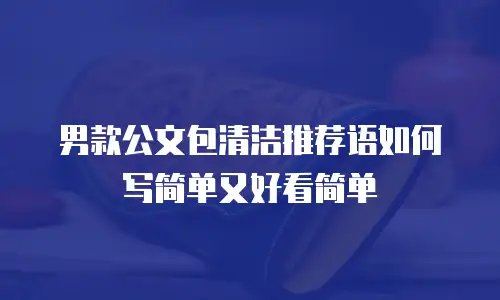 男款公文包清洁推荐语如何写简单又好看简单