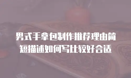 男式手拿包制作推荐理由简短描述如何写比较好合适