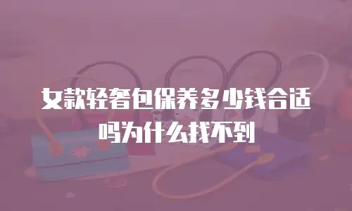 女款轻奢包保养多少钱合适吗为什么找不到