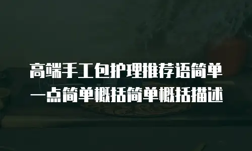 高端手工包护理推荐语简单一点简单概括简单概括描述