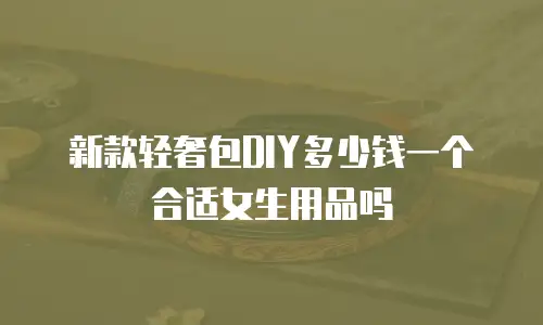 新款轻奢包DIY多少钱一个合适女生用品吗