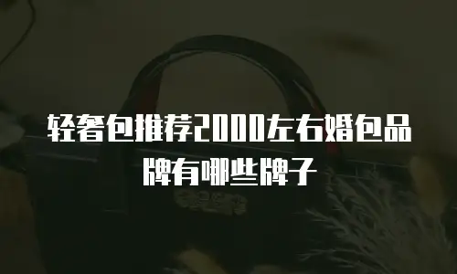 轻奢包推荐2000左右婚包品牌有哪些牌子