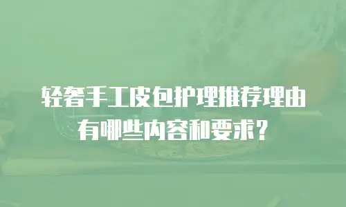 轻奢手工皮包护理推荐理由有哪些内容和要求？