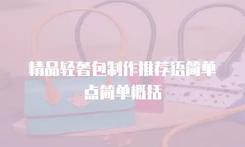 精品轻奢包制作推荐语简单点简单概括