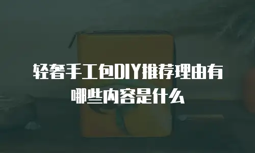 轻奢手工包DIY推荐理由有哪些内容是什么