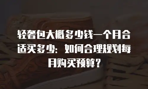 轻奢包大概多少钱一个月合适买多少：如何合理规划每月购买预算？