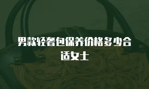 男款轻奢包保养价格多少合适女士