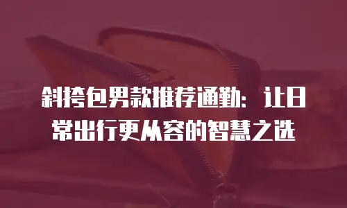 斜挎包男款推荐通勤：让日常出行更从容的智慧之选